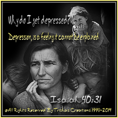 Depression, is a feeling it cannot be explained. It's something which happens to us, and no one can determine the feelings it gives us