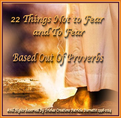 22 Things Not to Fear and To Fear Based Out Of Proverbs