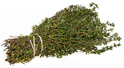 Thyme is of the genus Thymus, most commonly Thymus vulgaris