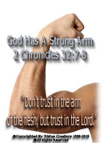  “Don’t trust in the arm of the flesh, but trust in the Lord.” 2 Chronicles 32:7-8