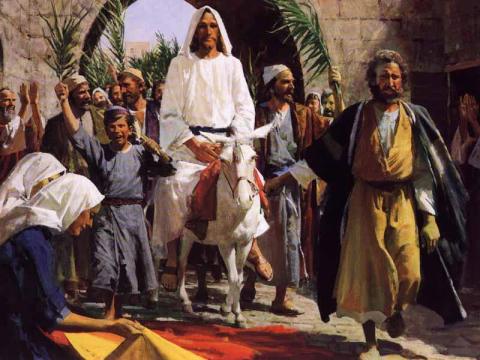 Jesus on Donkey On Palm Sunday