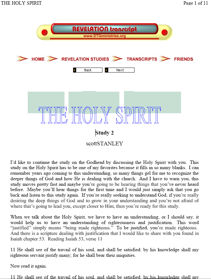 The Holy Spirit -- Scott Stanley